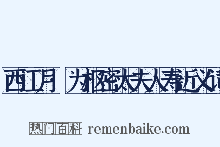 西江月·为枢密太夫人寿近义词是什么意思的图片